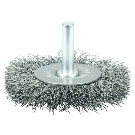 Weiler 2-1/2" Wire Radial Wheel, .014" Steel Fill, 1/4" Stem 17962